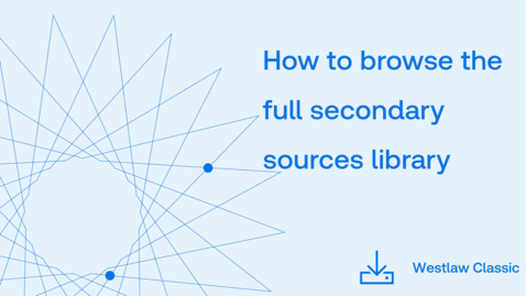 Thumbnail for How to browse the full secondary sources library