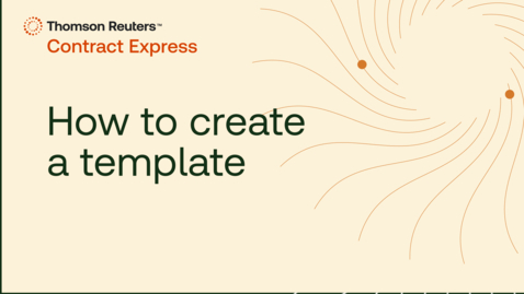 Thumbnail for How to create a template