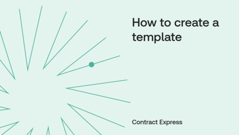 Thumbnail for How to create a template