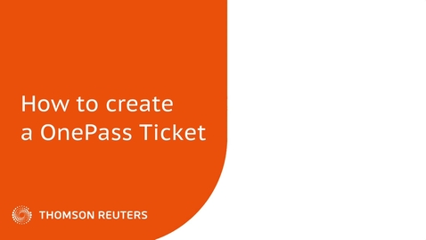 Thumbnail for How to create a OnePass ticket (1080p)