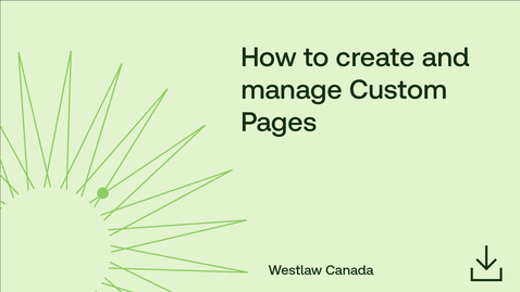 Thumbnail for How to create and manage custom pages