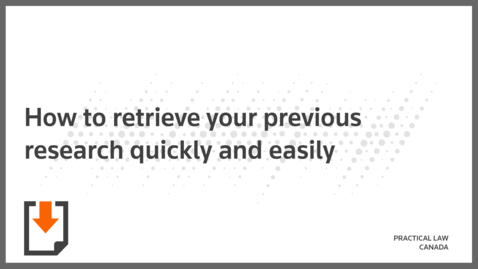 Thumbnail for entry How to retrieve your previous research quickly and easily