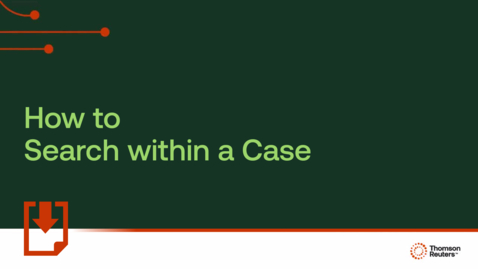Thumbnail for How to search within a case