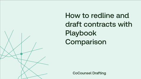 Thumbnail for How to redline and draft contracts with Playbook Comparison