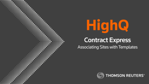 Thumbnail for Associate a site with a Contract Express template