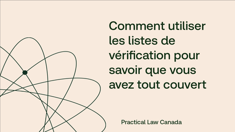 Thumbnail for Comment utiliser les listes de vérification pour savoir que vous avez tout couvert