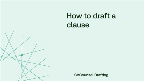Thumbnail for How to draft a clause