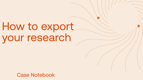 Thumbnail for How to export your research