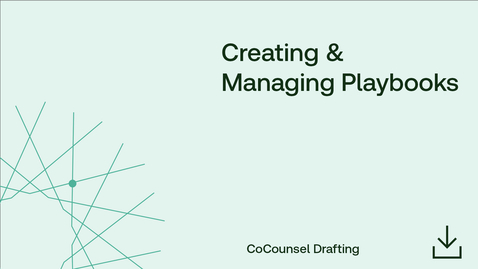 Thumbnail for Creating &amp; Managing Playbooks