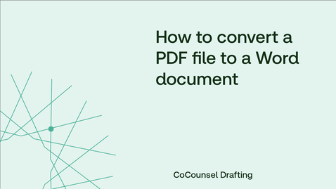 Thumbnail for How to convert a PDF file to a Word document