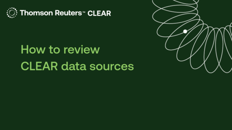 Thumbnail for How to review CLEAR data sources