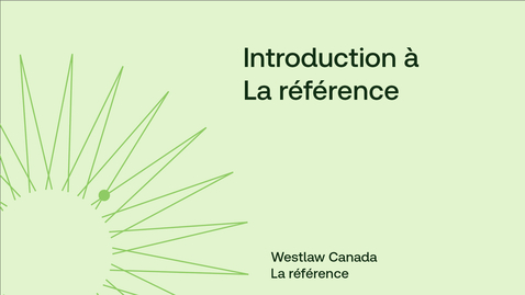 Thumbnail for Introduction à La référence