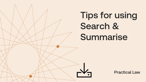 Thumbnail for Tips for using Search &amp; Summarise