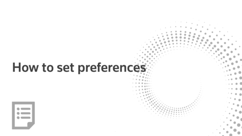 Thumbnail for How to set preferences
