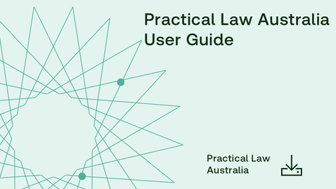 Thumbnail for Practical Law Australia User Guide