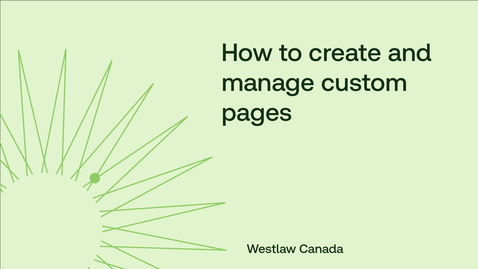 Thumbnail for How to create and manage custom pages