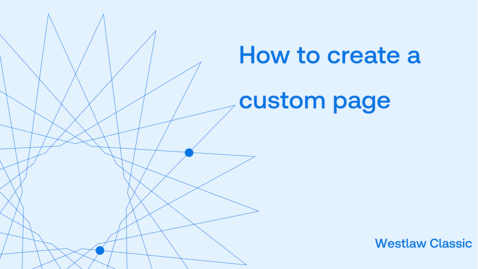 Thumbnail for How to create a custom page