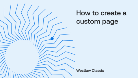Thumbnail for How to create a custom page