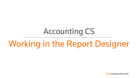 Thumbnail for Working in the Report Designer