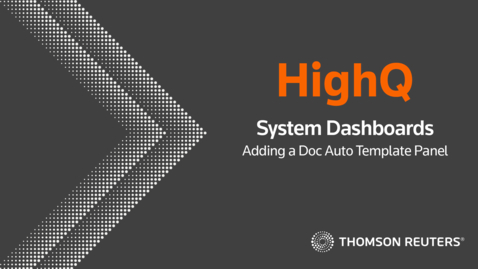 Thumbnail for System Dashboards - Doc Auto Templates Panel