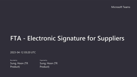 Thumbnail for FTA - Electronic Signature for Suppliers