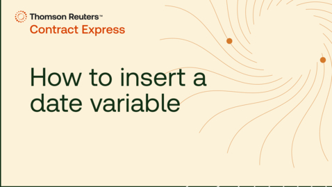 Thumbnail for How to insert a date variable