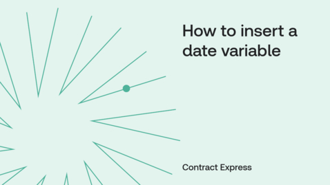 Thumbnail for How to insert a date variable