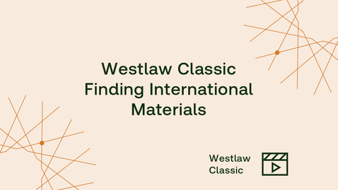 Thumbnail for Westlaw Classic Finding International Materials