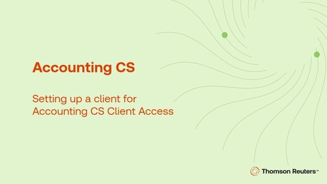 Thumbnail for Setting up a client for Accounting CS Client Access