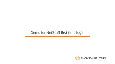 Thumbnail for Demo for NetStaff first time login