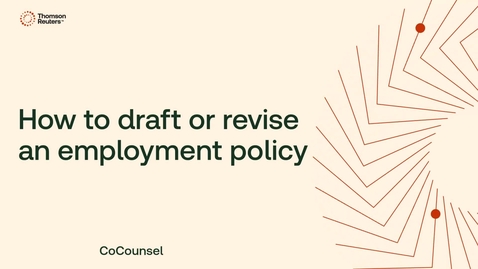 Thumbnail for How to draft or revise an employment policy