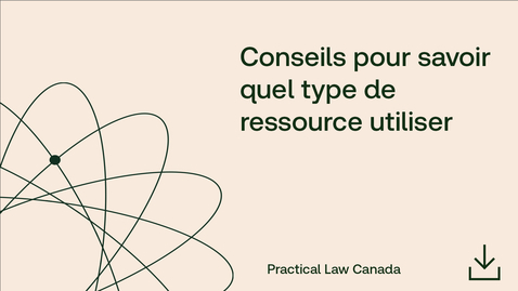 Thumbnail for Conseils pour savoir quel type de ressource utiliser