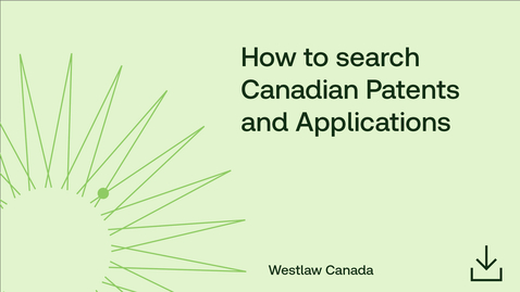Thumbnail for How to search Canadian Patents and Applications