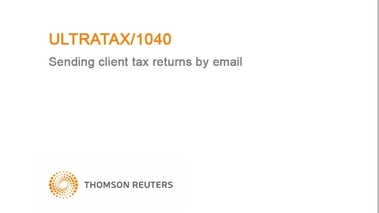 Product Training - US | Thomson Reuters - UltraTax CS
