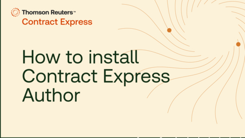 Thumbnail for How to install Contract Express Author
