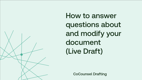 Thumbnail for How to answer questions about and modify your document (Live Draft)