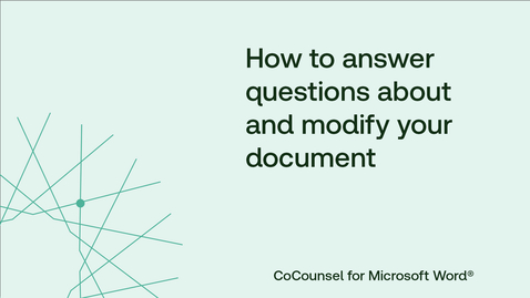 Thumbnail for How to answer questions about and modify your document (Live Draft)