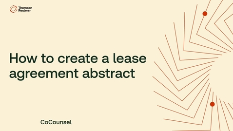 Thumbnail for How to create a lease agreement abstract