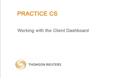 Thumbnail for Working with the Client Dashboard