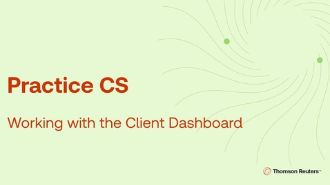 Thumbnail for Working with the Client Dashboard