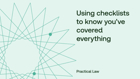 Thumbnail for Using checklists to know you've covered everything