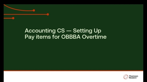 Thumbnail for OBBBA OT - Payroll Item Setup