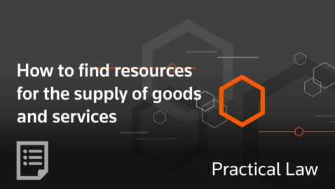 Thumbnail for How to find resources for the supply of goods and services