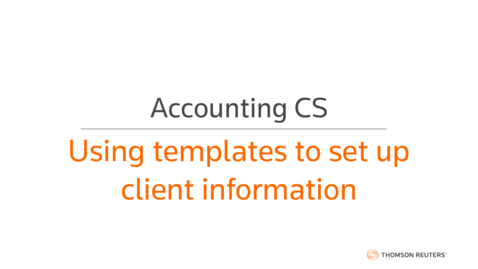 Thumbnail for Using templates to set up client information