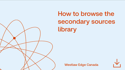 Thumbnail for How to browse the secondary sources library