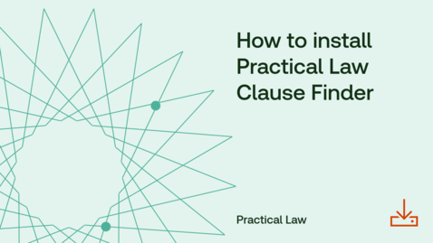 Thumbnail for How to install Practical Law Clause Finder