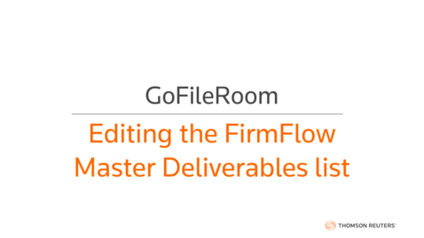Thumbnail for Editing the FirmFlow Master Deliverables list