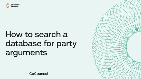 Thumbnail for How to search a database for party arguments
