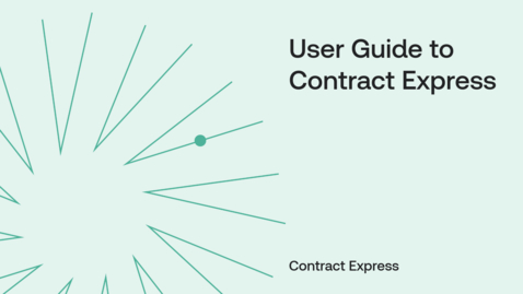 Thumbnail for User Guide to Contract Express