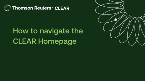 Thumbnail for How to navigate the CLEAR homepage